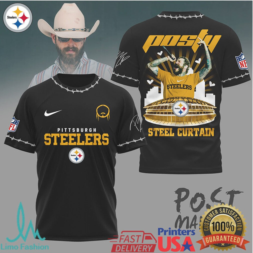 Pittsburgh Steelers Official NFL Post Malone Fan 3D Shirt - Limotees LLC