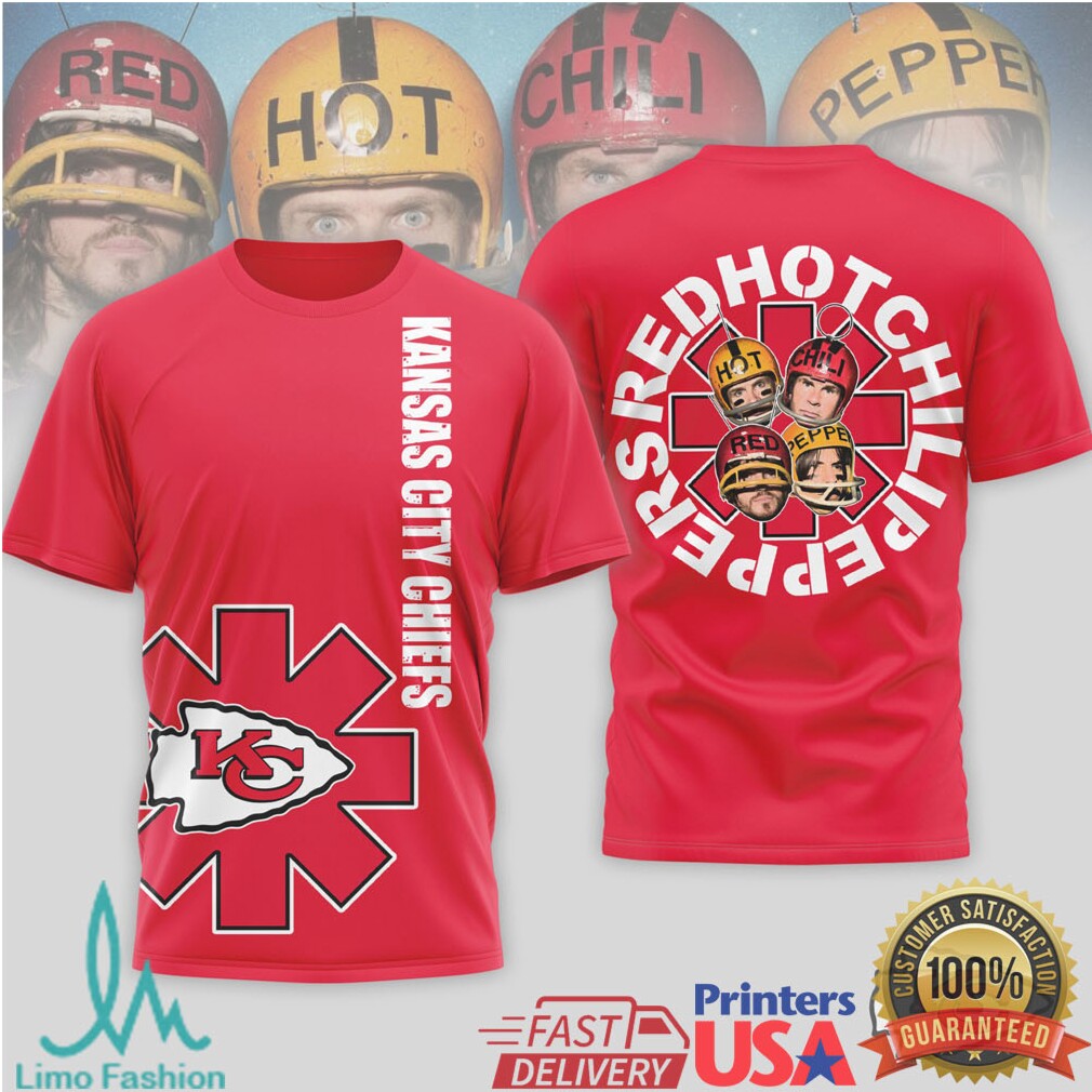Kansas City Chiefs Official NFL Red Hot Chilli Peppers 3D Shirt - Limotees LLC