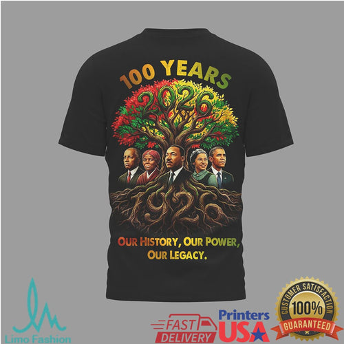 100 Years of Black History Our Legacy Leaders Tree Graphic T Shirt - Limotees LLC