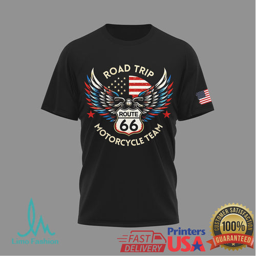 100 Years of Route 66 Centennial 1926 2026 Motorcycle Road Trip T Shirt - Limotees LLC