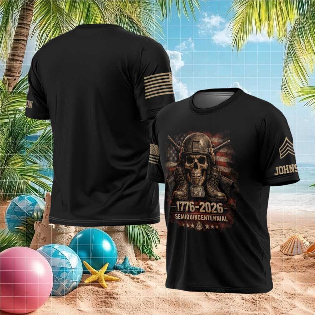 1776 2026 Semiquincentennial Military Skull & Boots Honor T Shirt - Limotees LLC