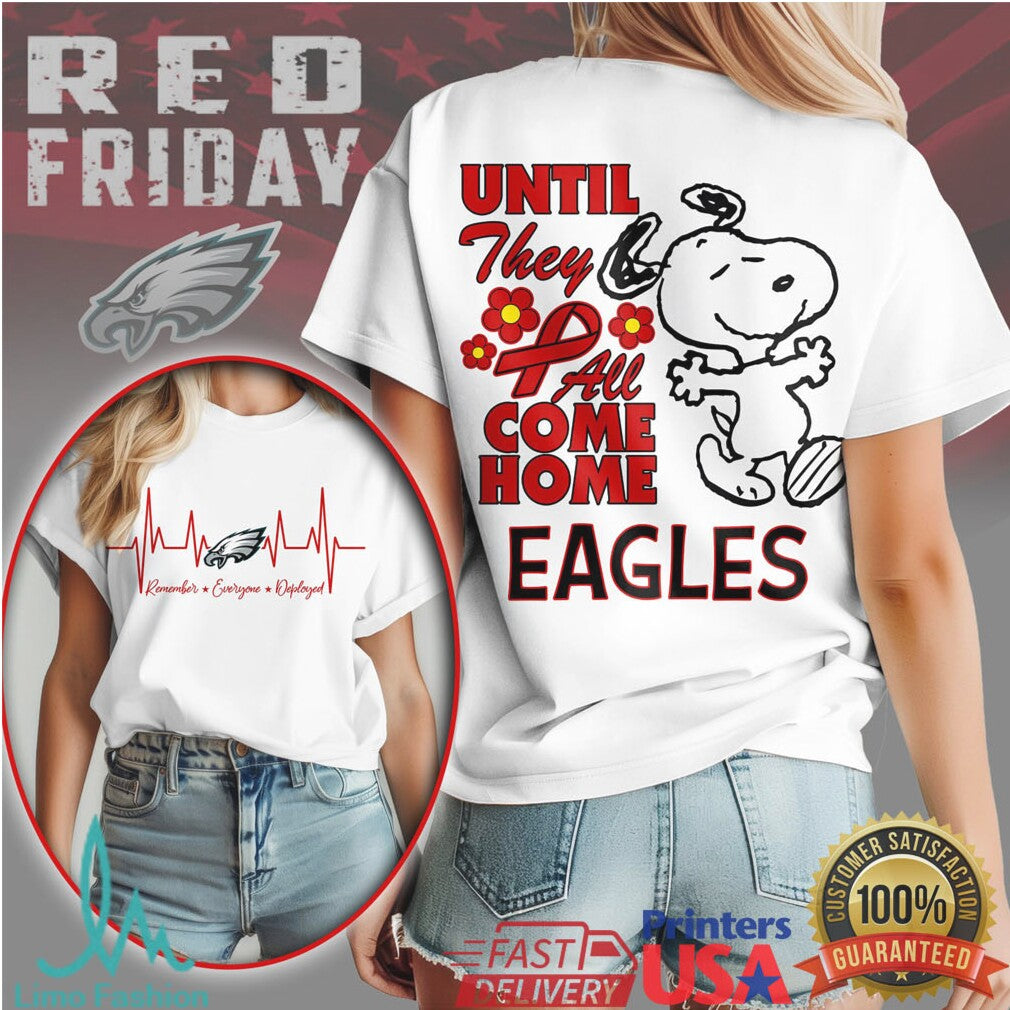 Philadelphia Eagles Official NFL Snoopy Red Friday 3D Shirt - Limotees LLC