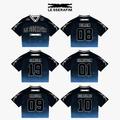 Le Sserafim Mixed Mesh Jersey Football Ver Black Blue