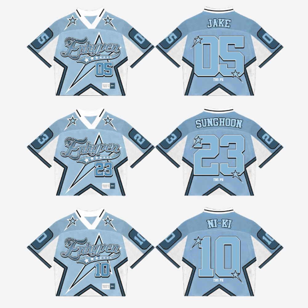 Enhypen Mixed Mesh Jersey Football V3 Blue White