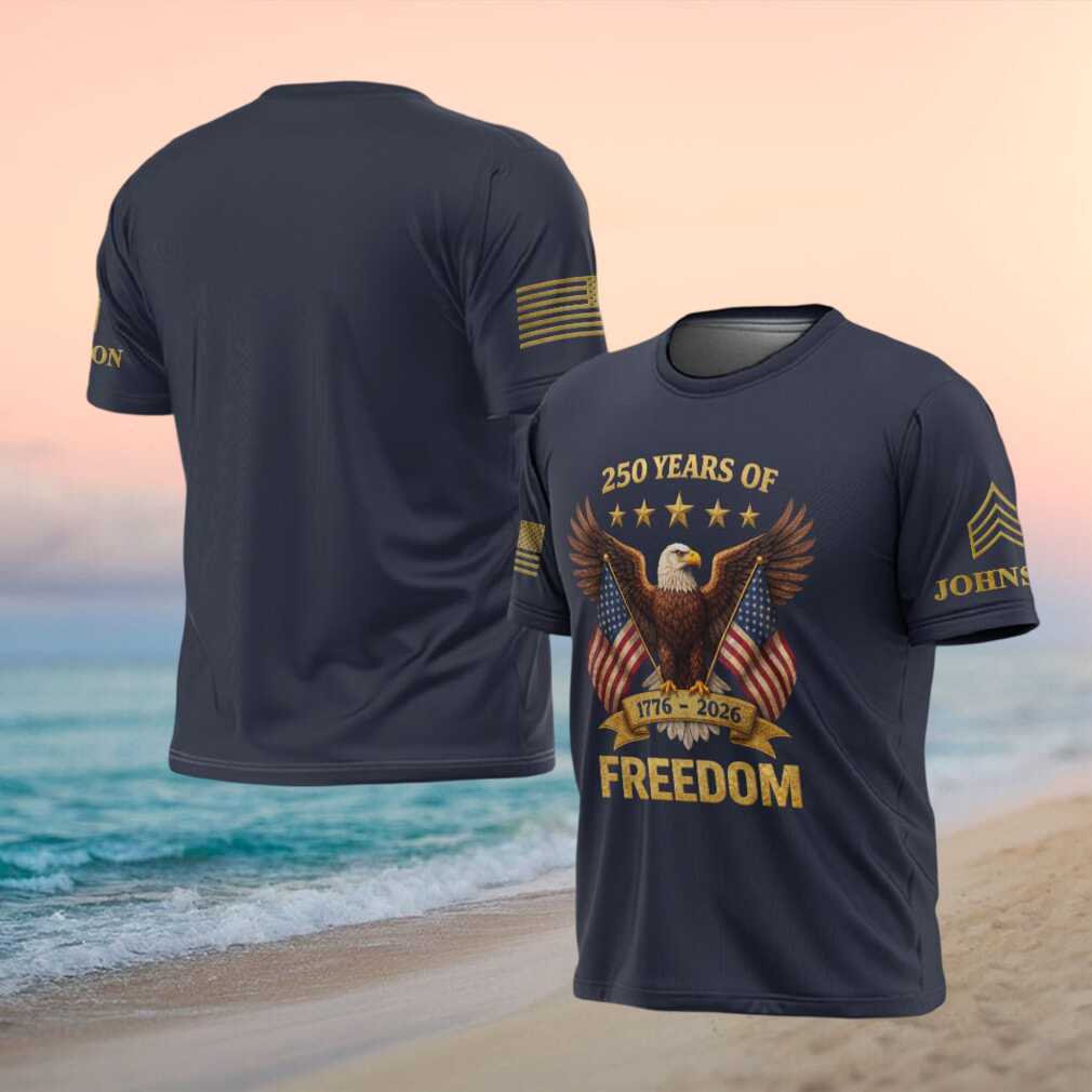 250 Years of Freedom American Eagle & Twin Flags T Shirt - Limotees LLC