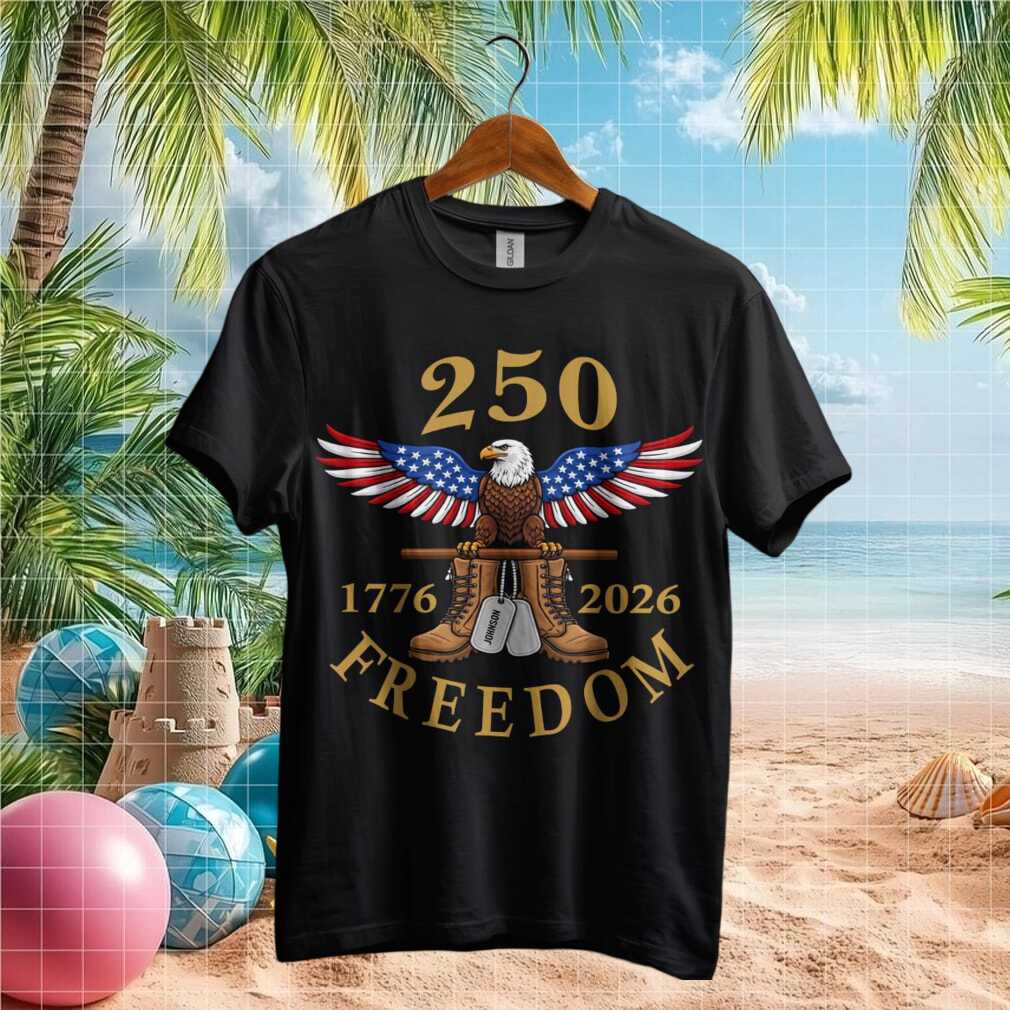 250 Years of Freedom T Shirt US Semiquincentennial Eagle & Combat Boots - Limotees LLC