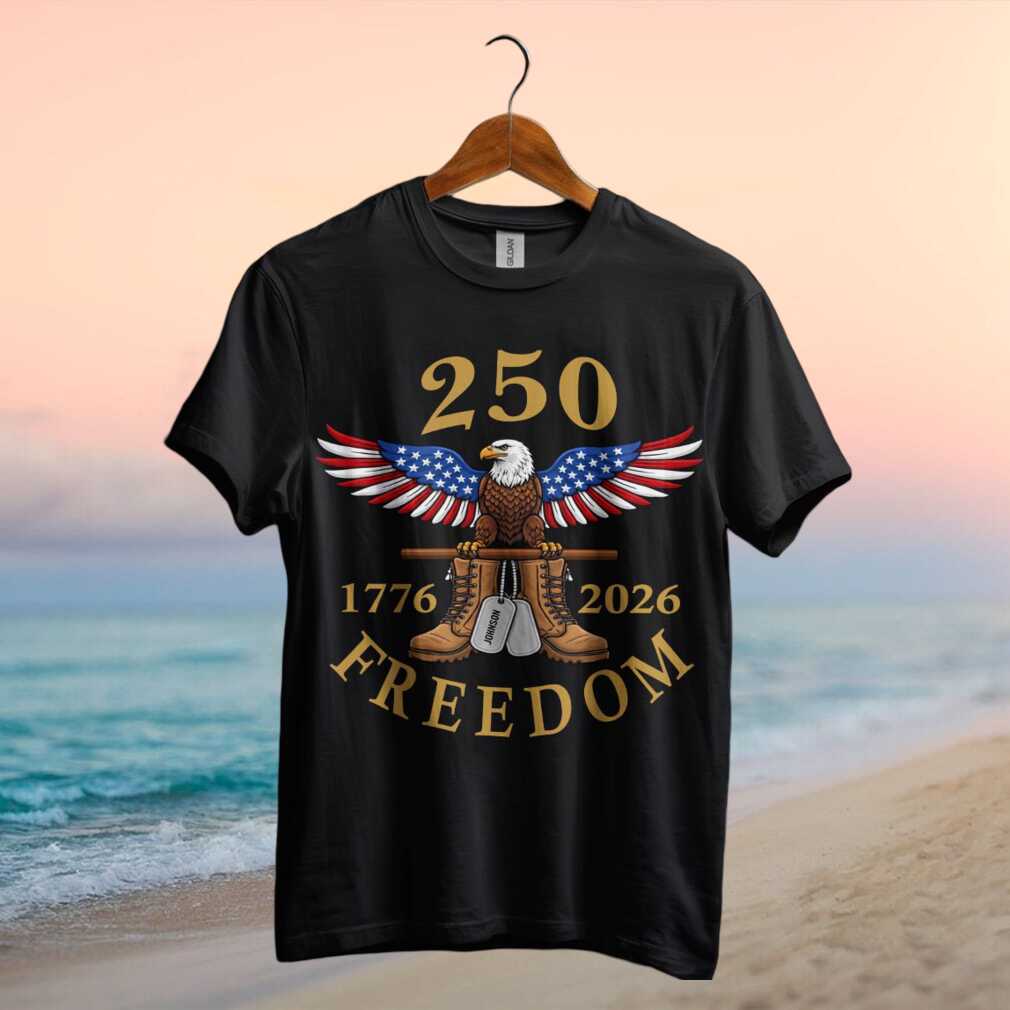 250 Years of Freedom T Shirt US Semiquincentennial Eagle & Combat Boots - Limotees LLC
