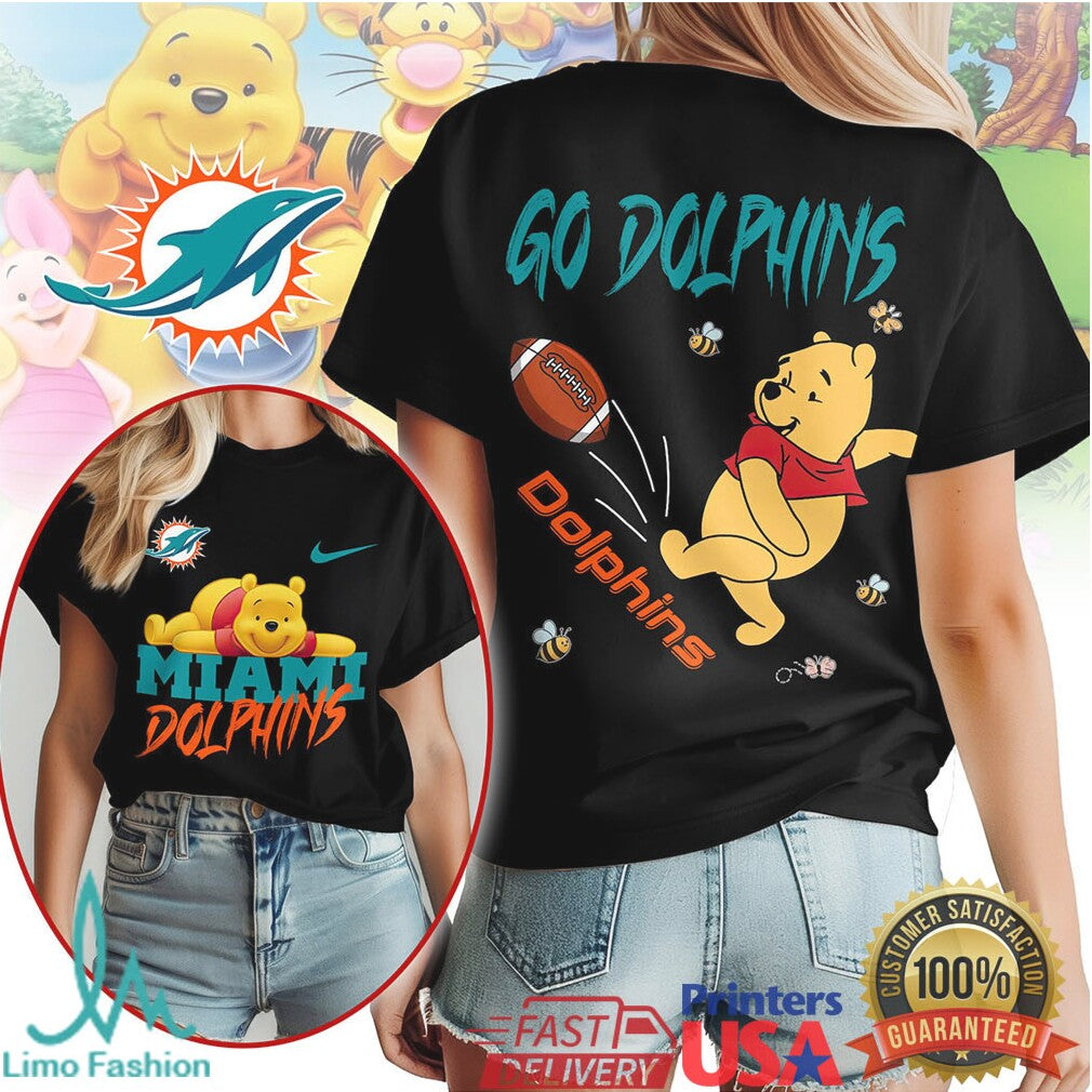 Miami Dolphins Official NFL Winnie The Pooh Go Shirt - Limotees LLC