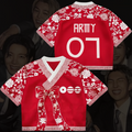Scarlet Bangtan Floral BTS Tour Hanbok Style Mixed Mesh Jersey Gifts For Fans