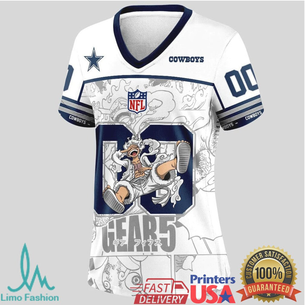 Dallas Cowboys Official NFL Luffy Gear 5 Special Edition Baseball Jersey Custom Name - Limotees LLC