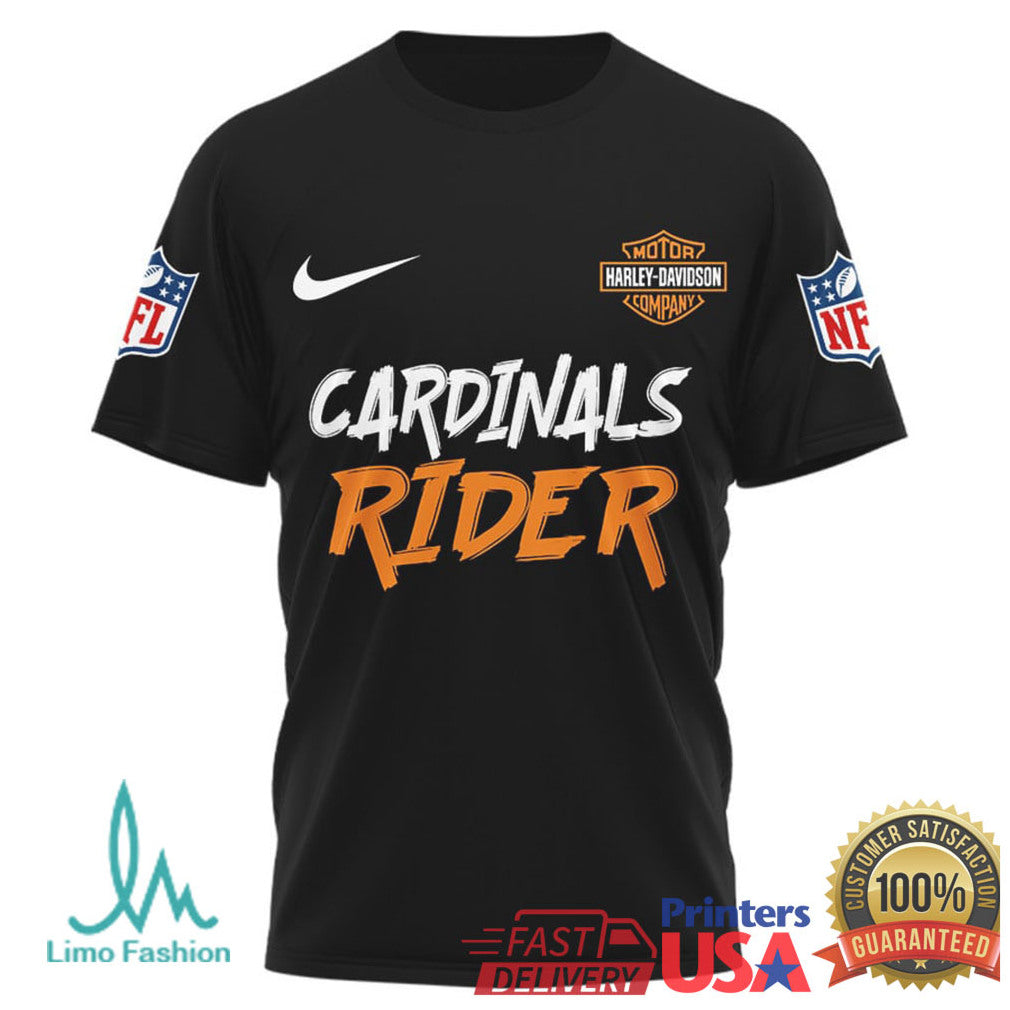 Arizona Cardinals Official NFL Ghost Rider Harley Davidson 3D Shirt - Limotees LLC