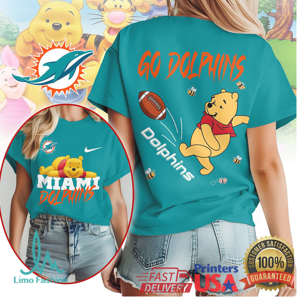 Miami Dolphins Official NFL Winnie The Pooh Go Shirt - Limotees LLC