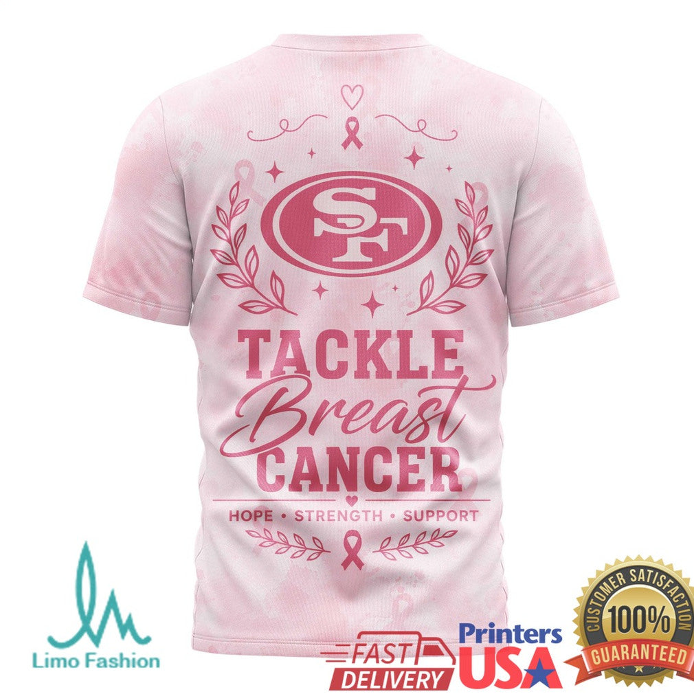 49ers Tackle Breast Cancer Awareness Pink Ribbon T Shirt - Limotees LLC