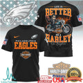 Philadelphia Eagles Official NFL Elvis Presley Harley Davidson 3D Shirt - Limotees LLC