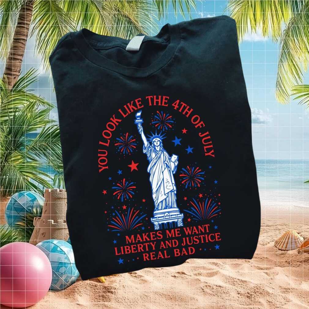 4th Of July Statue Of Liberty Liberty And Justice Quote T Shirt