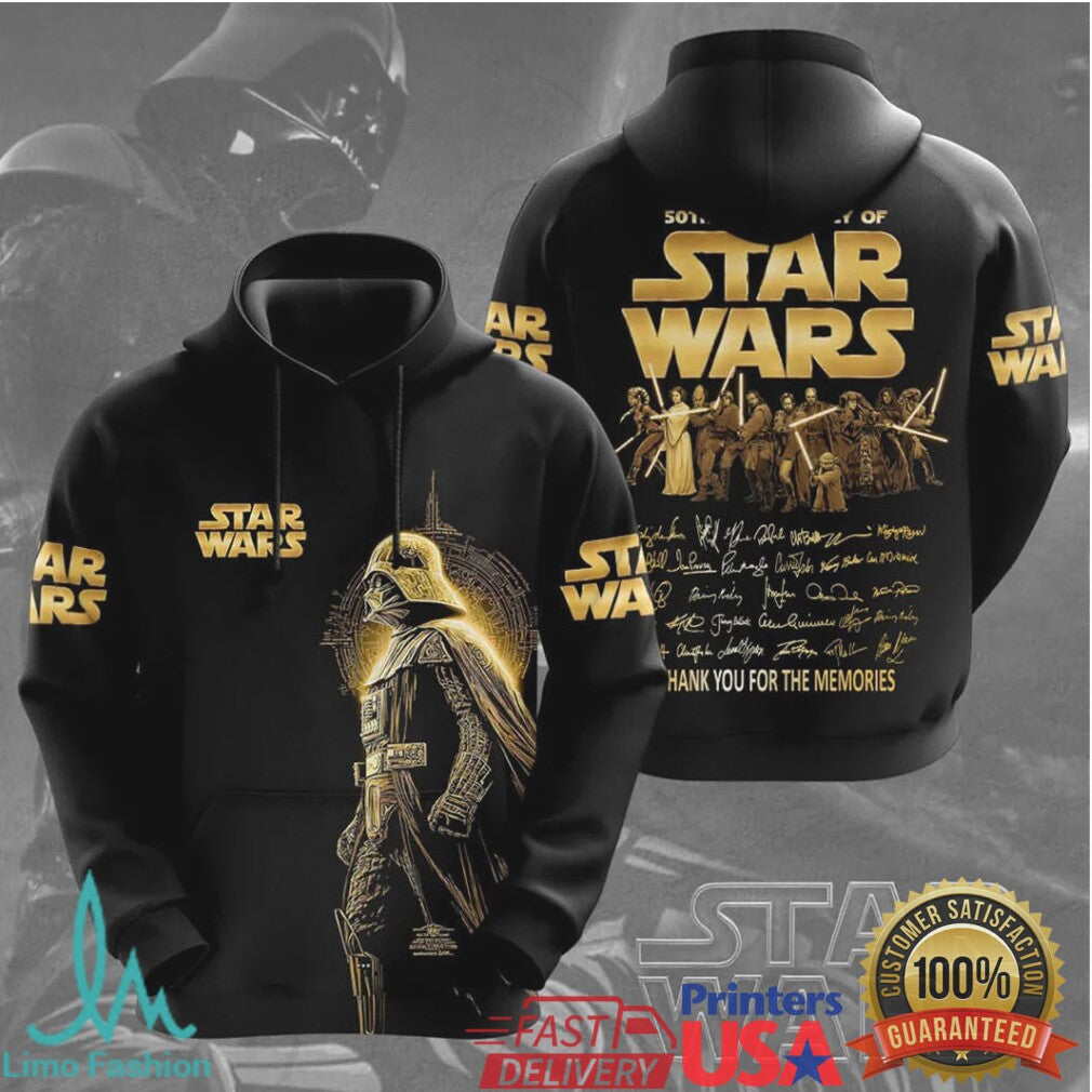 50th Anniversary Star Wars Darth Vader Gold Character Memories Fans Men Women T Shirt - Limotees LLC