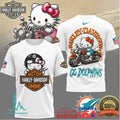 Miami Dolphins Official NFL Hello Kitty Harley Davidson 3D Shirt - Limotees LLC