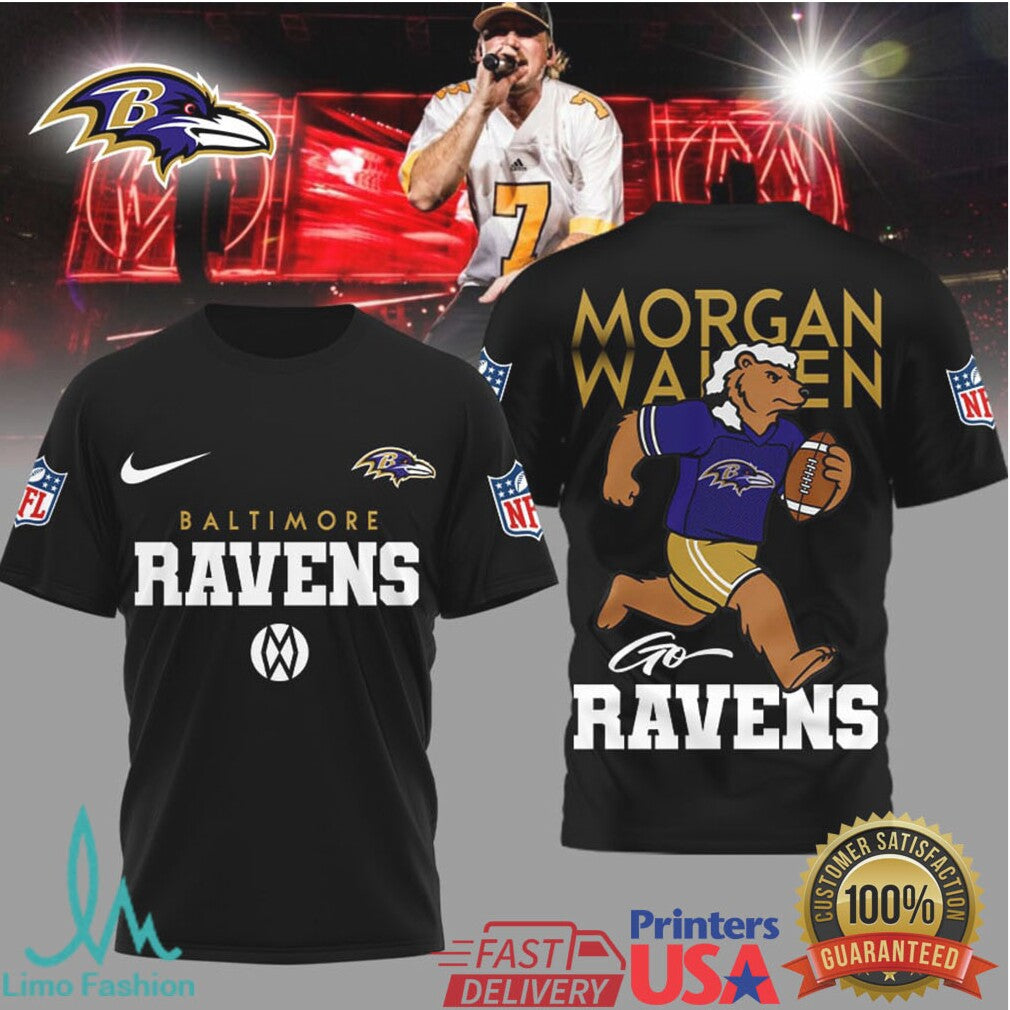 Baltimore Ravens Official NFL Morgan Wallen Fan 3D Shirt - Limotees LLC