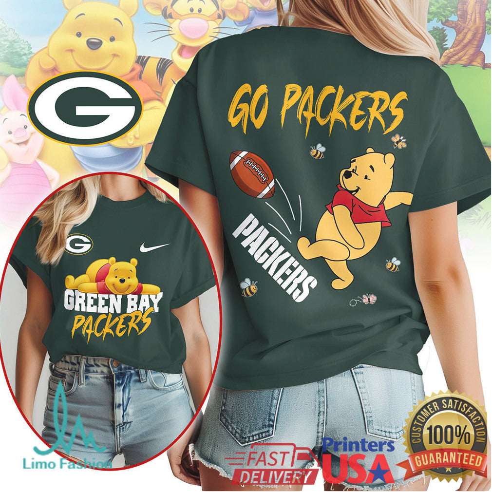 Green Bay Packers Official NFL Winnie The Pooh Go Shirt - Limotees LLC