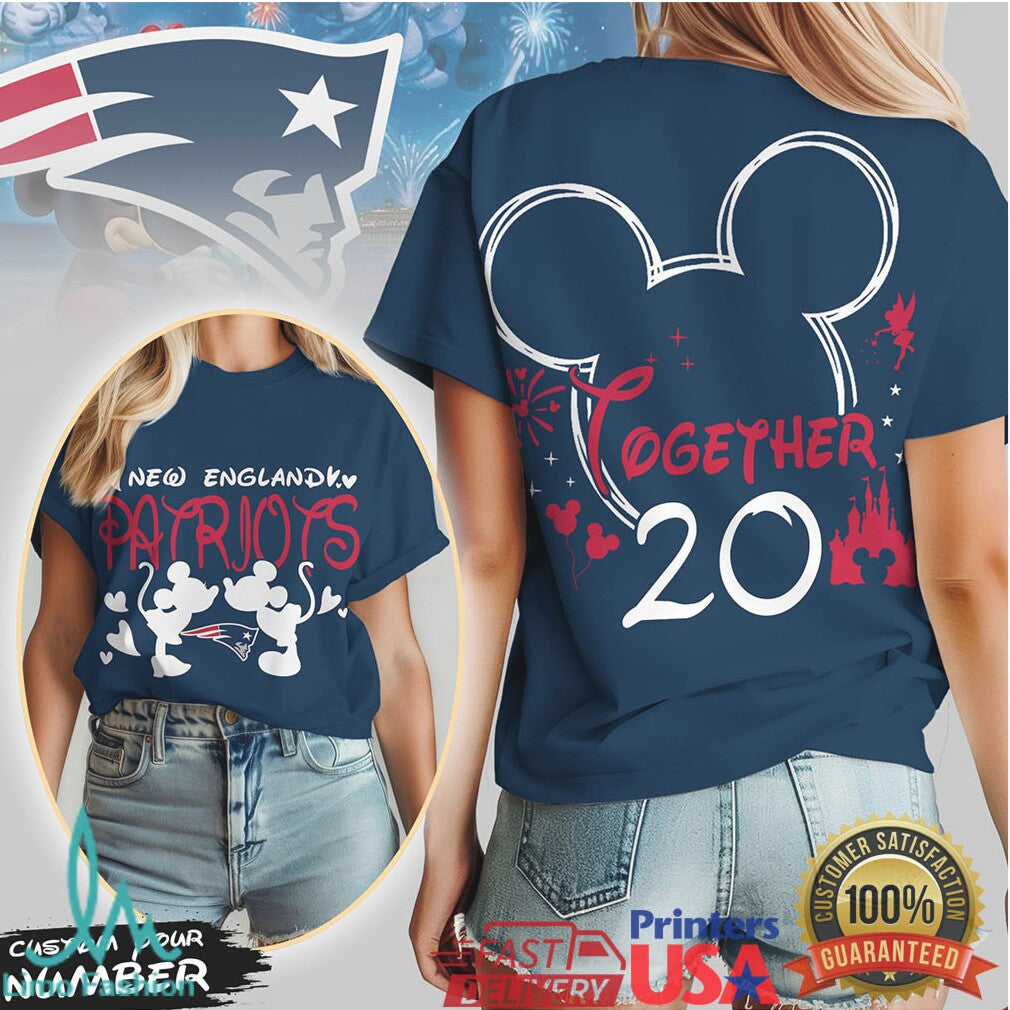 New England Patriots Official NFL Valentine Mickey Together Shirt - Limotees LLC