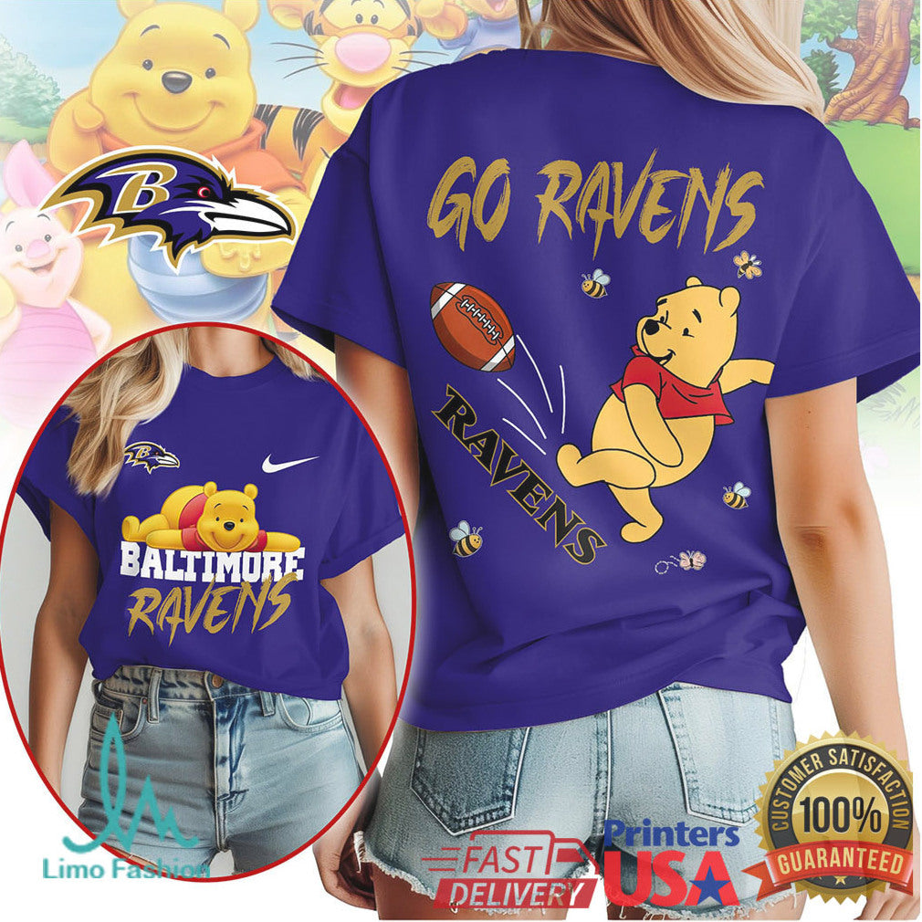 Baltimore Ravens Official NFL Winnie The Pooh Go Shirt - Limotees LLC