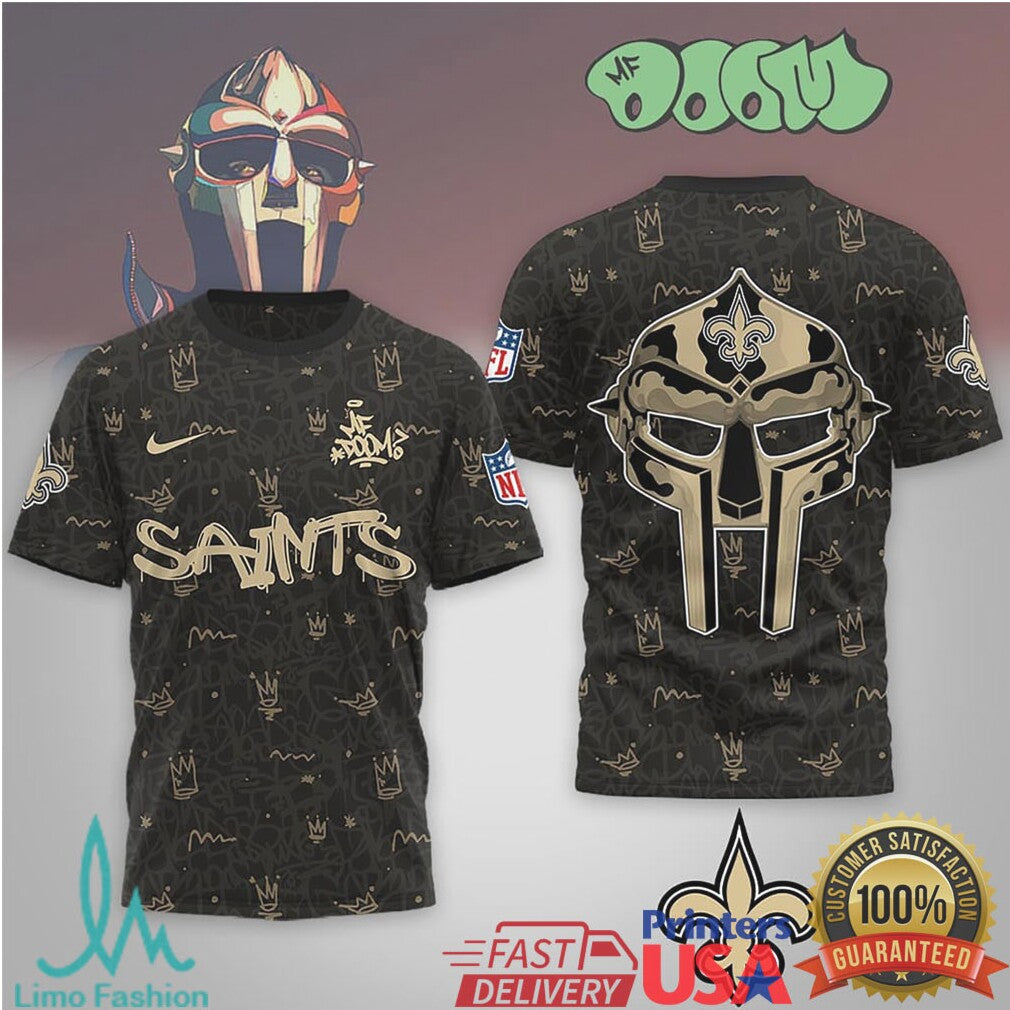 New Orleans Saints Official NFL x MF DOOM 3D Shirt - Limotees LLC