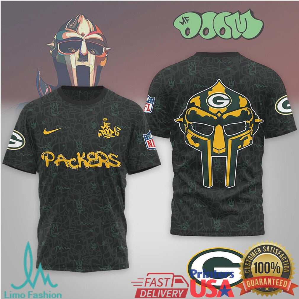 Green Bay Packers Official NFL x MF DOOM 3D Shirt - Limotees LLC