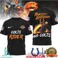 Indianapolis Colts Official NFL Ghost Rider Harley Davidson 3D Shirt - Limotees LLC