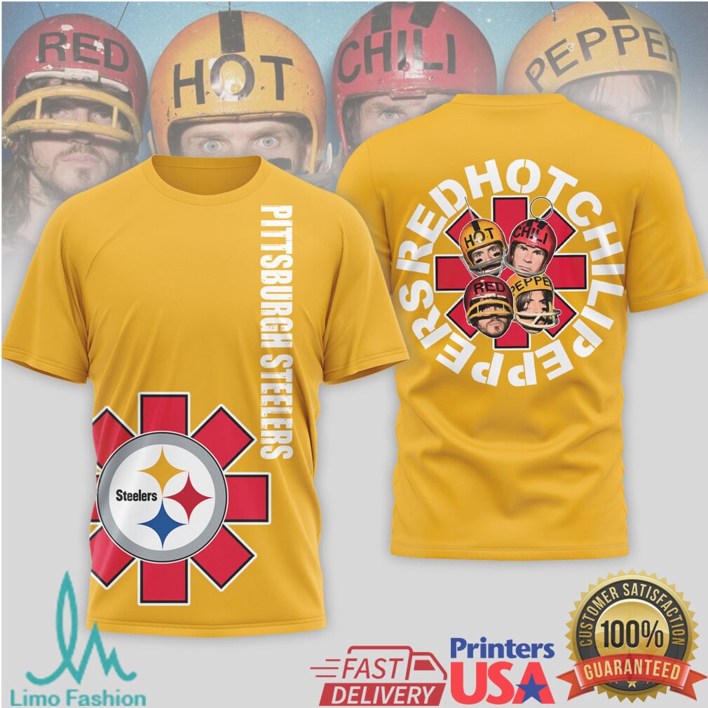 Pittsburgh Steelers Official NFL Red Hot Chilli Peppers 3D Shirt - Limotees LLC