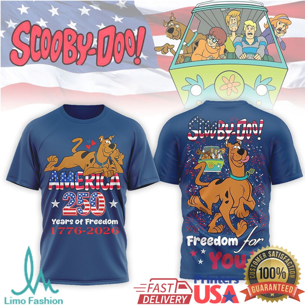 Scooby Doo America 250 Years of Freedom 1776 2026 Mystery Machine T Shirt - Limotees LLC