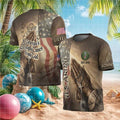 A Veteran's Strength Comes From God Praying Hands Army T Shirt - Limotees LLC
