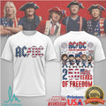 ACDC 250th USA Anniversary 1776 2026 Years of Freedom Band Cartoon T Shirt - Limotees LLC