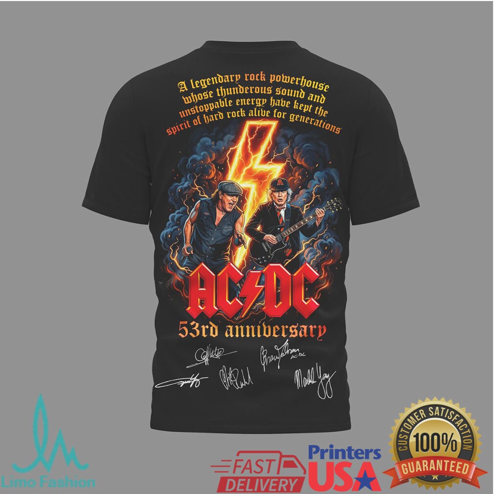 ACDC 53rd Anniversary 1973 2026 High Voltage Rock & Roll Signatures T Shirt - Limotees LLC