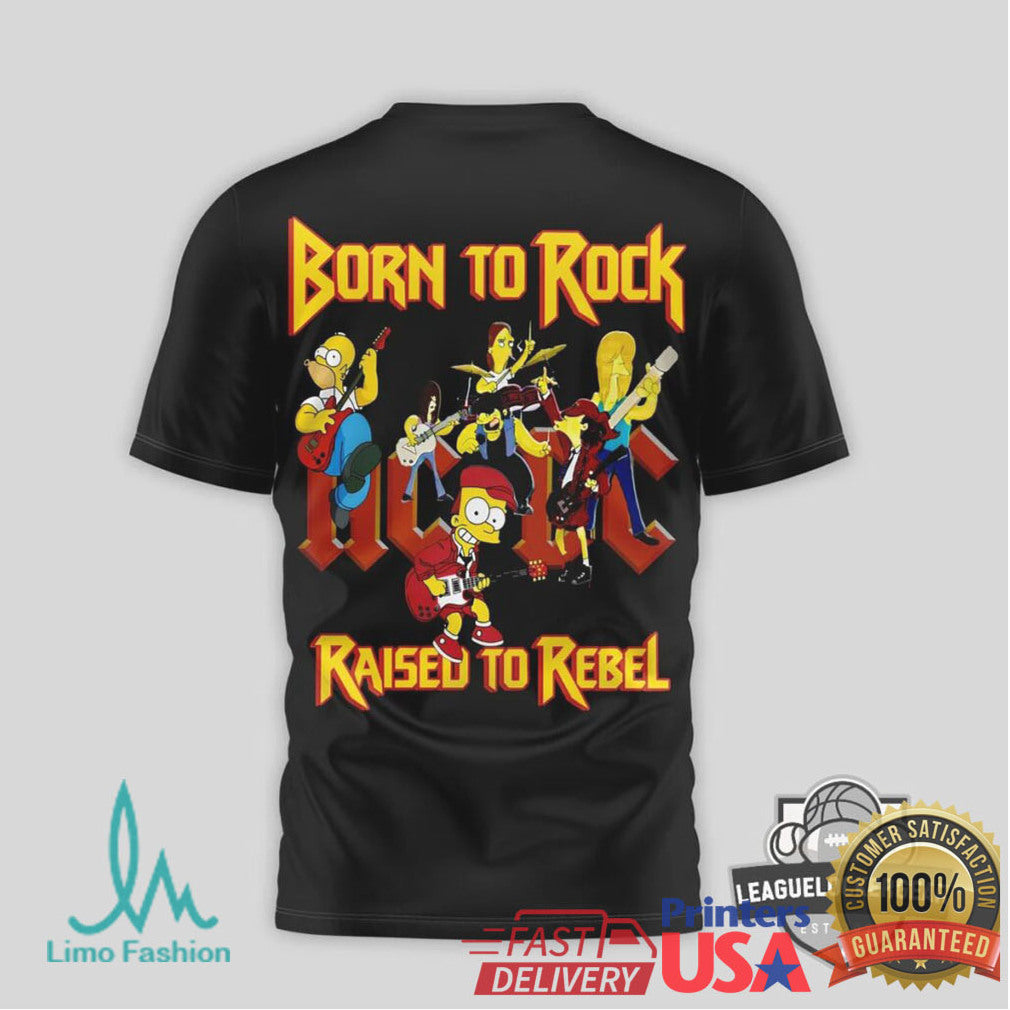 ACDC Highway To Hell Bart Simpson Born To Rock T Shirt - Limotees LLC
