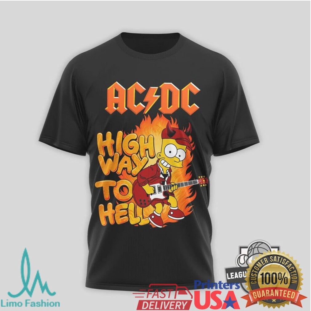 ACDC Highway To Hell Bart Simpson Born To Rock T Shirt - Limotees LLC