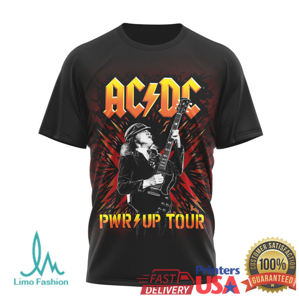ACDC PWR UP Tour 2024 Hells Bell Angus Young Black T Shirt - Limotees LLC