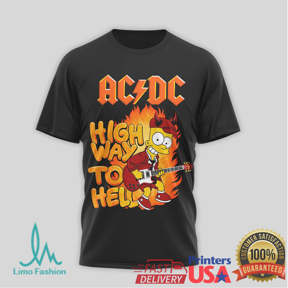 ACDC The Simpsons Mashup Born to Rock Raised to Rebel T Shirt - Limotees LLC