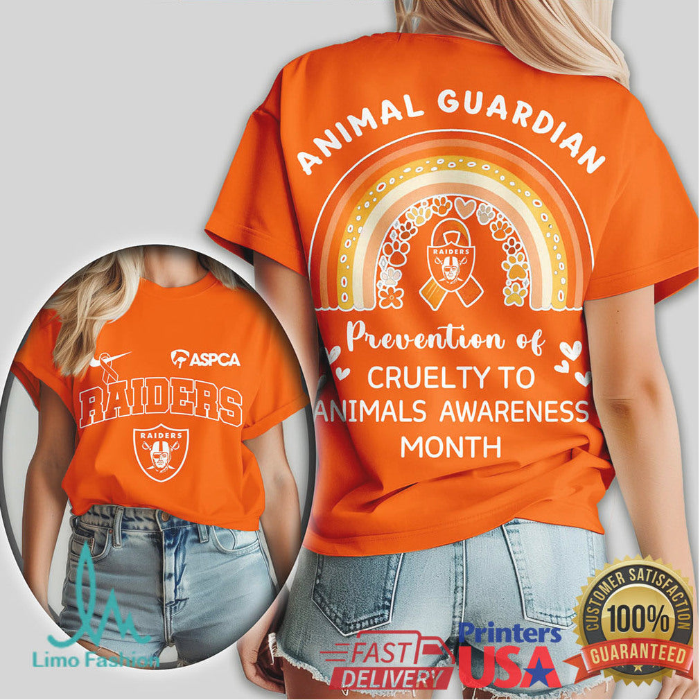 ASPCA Las Vegas Raiders Animal Guardian Prevention of Cruelty Awareness T Shirt
