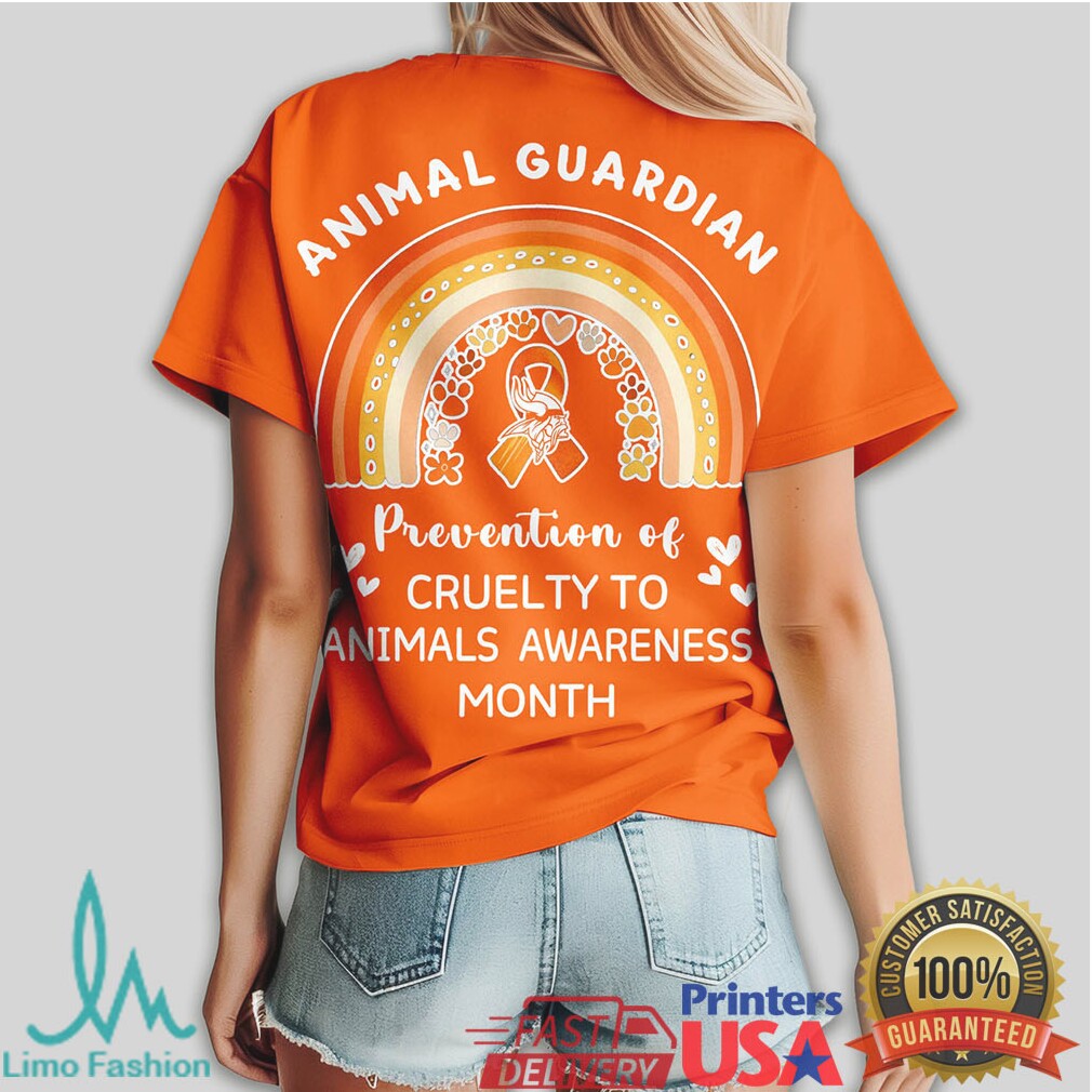 ASPCA Minnesota Vikings Animal Guardian Prevention of Cruelty Awareness T Shirt - Limotees LLC