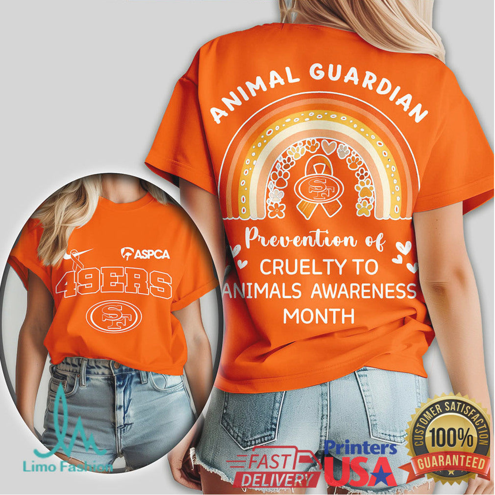 ASPCA San Francisco 49ers Animal Guardian Prevention of Cruelty Awareness T Shirt - Limotees LLC