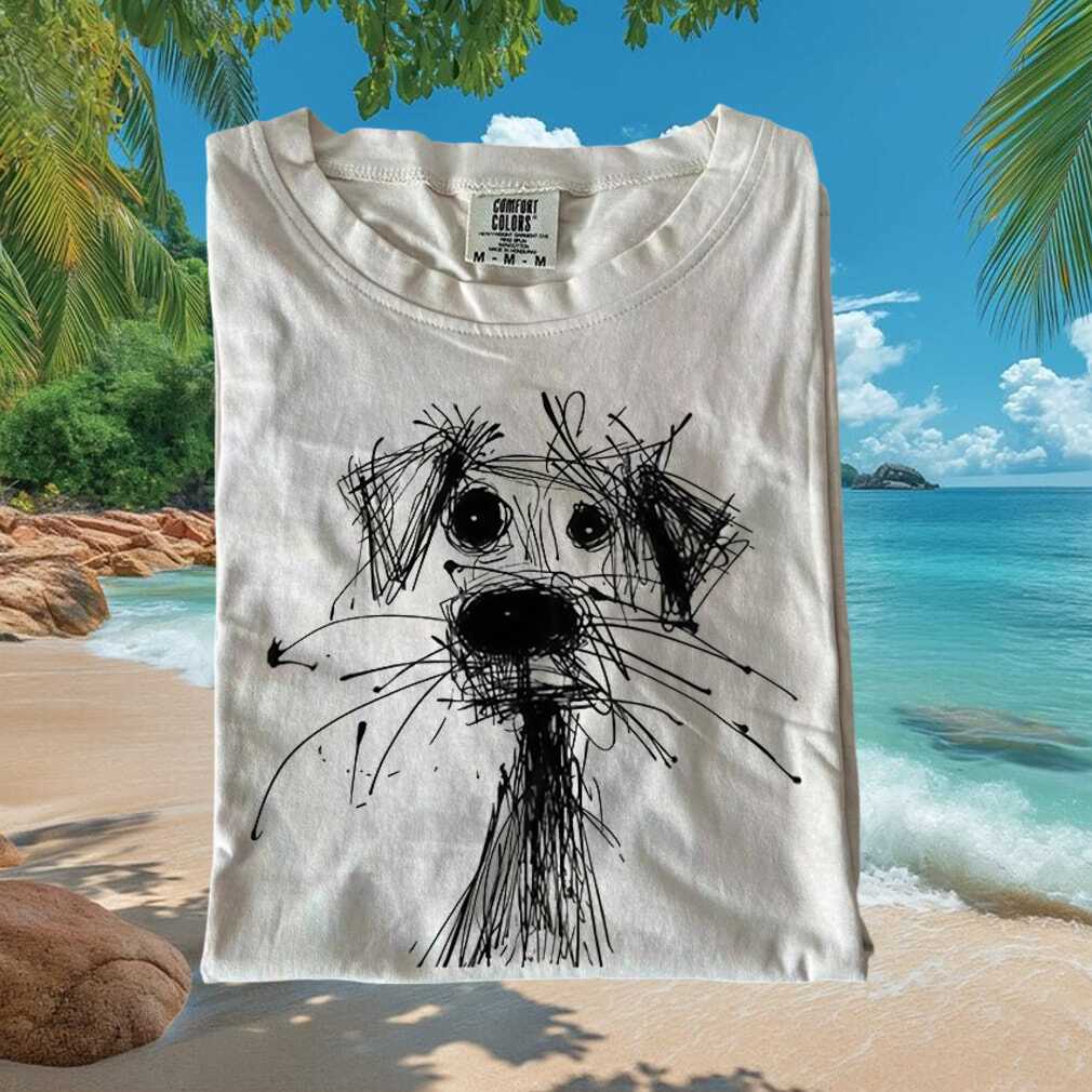 Abstract Scribble Dog Face Line Art Sketch T Shirt - Limotees LLC