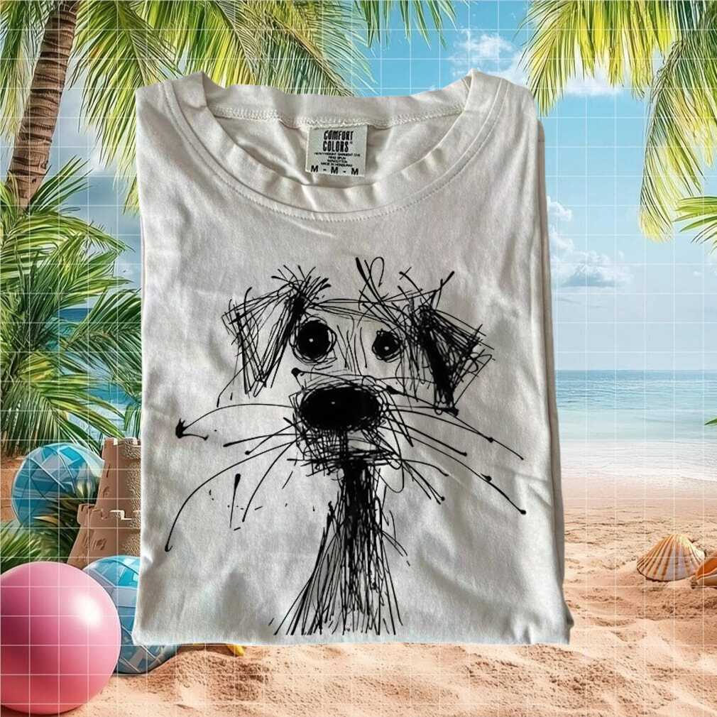 Abstract Scribble Dog Face Line Art Sketch T Shirt - Limotees LLC