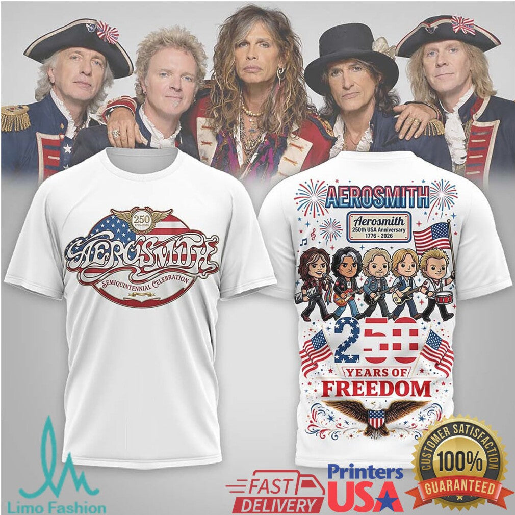 Aerosmith 250th USA Anniversary 1776 2026 Semiquincentennial Celebration T Shirt - Limotees LLC