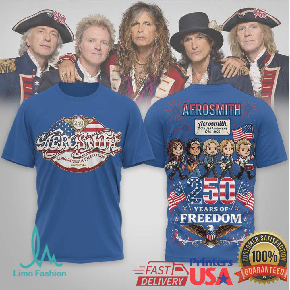 Aerosmith 250th USA Anniversary 1776 2026 Semiquincentennial Celebration T Shirt - Limotees LLC