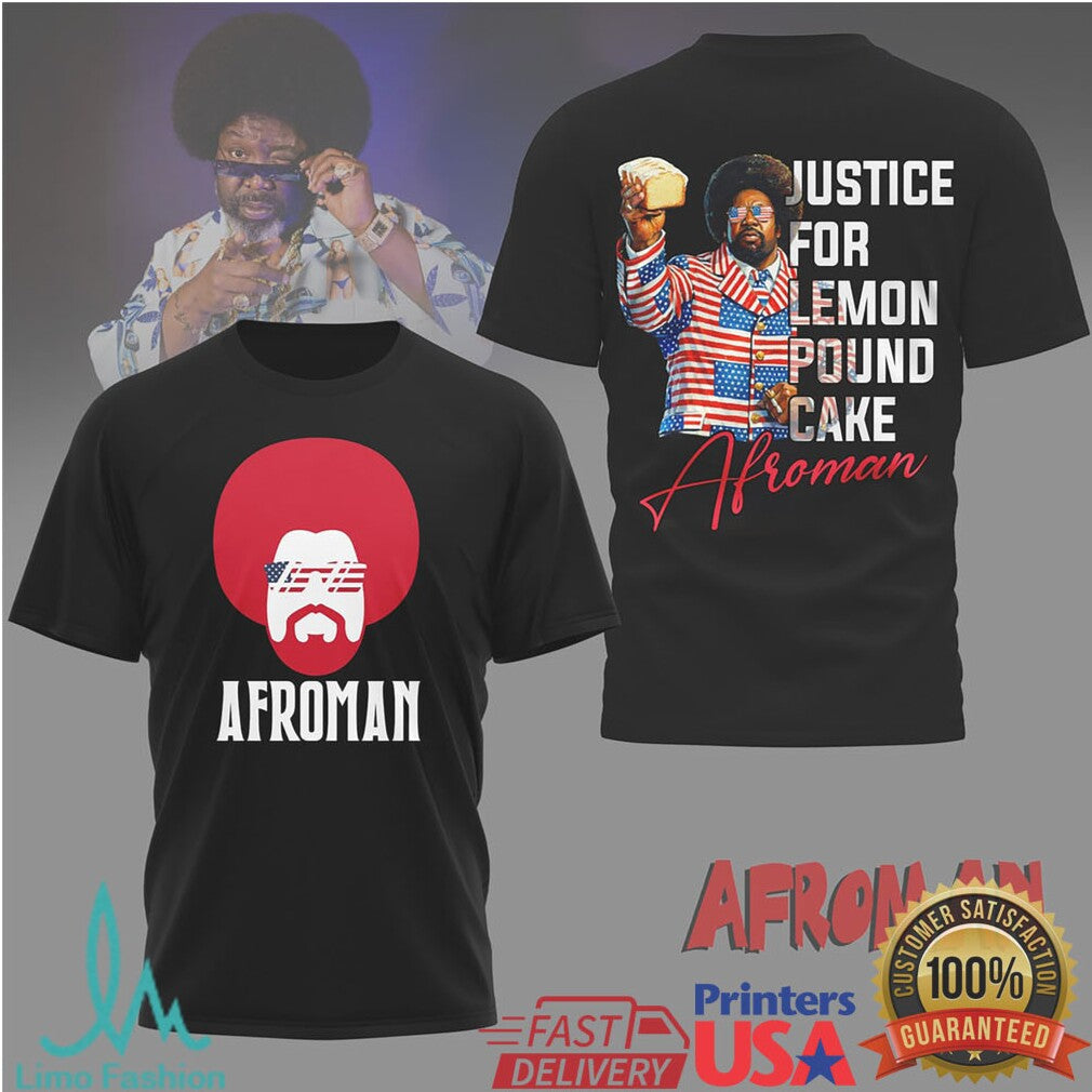 Afroman “Justice for Lemon Pound Cake” Patriotic Suit Music Graphic T Shirt - Limotees LLC