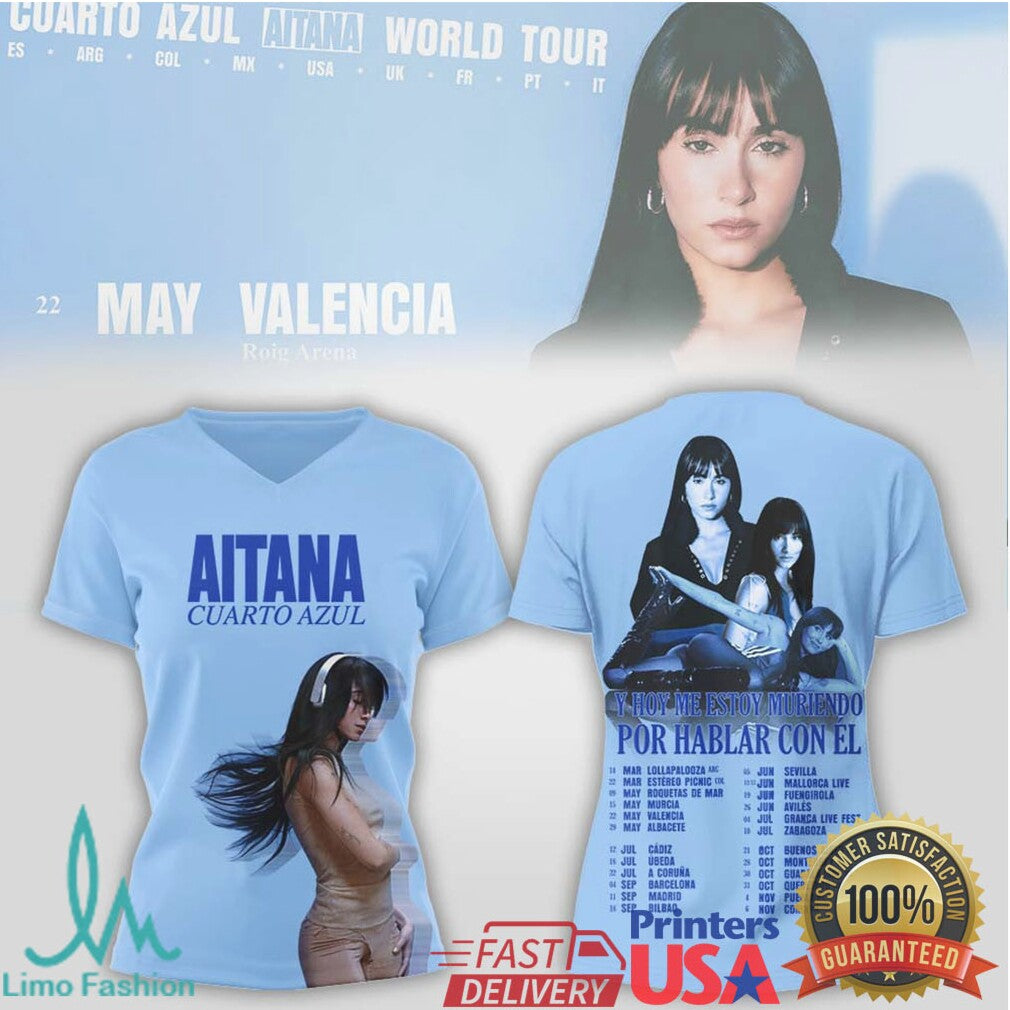 Aitana Cuarto Azul World Tour 2024 T Shirt - Limotees LLC