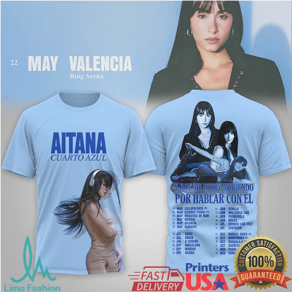 Aitana Cuarto Azul World Tour 2024 T Shirt - Limotees LLC