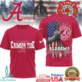Alabama Crimson Tide Firefighter Honor American Flag T Shirt - Limotees LLC