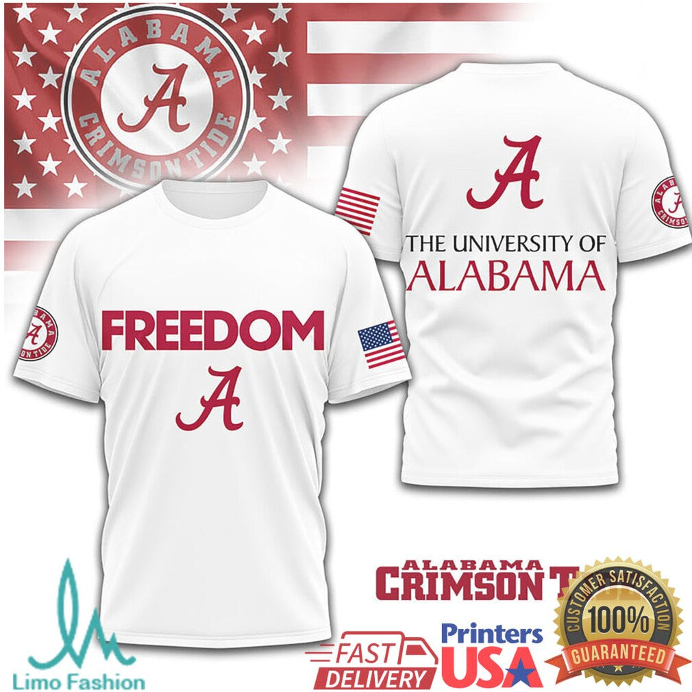 Alabama Crimson Tide Freedom University of Alabama Patriotic T Shirt - Limotees LLC