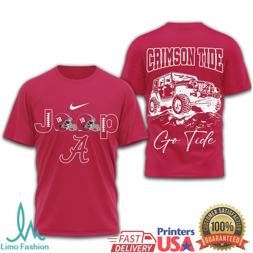 Alabama Crimson Tide Jeep “Go Tide” Football Tshirt - Limotees LLC